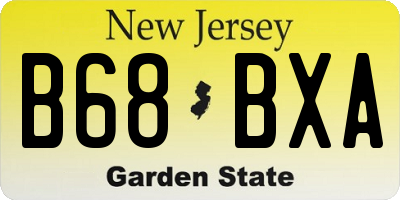 NJ license plate B68BXA