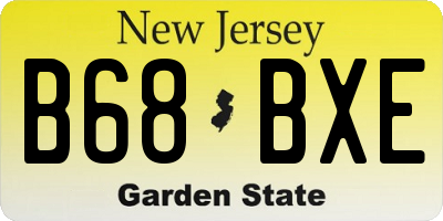 NJ license plate B68BXE
