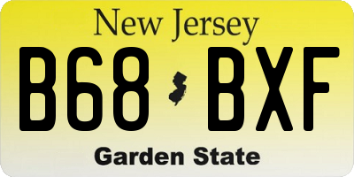 NJ license plate B68BXF