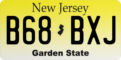 NJ license plate B68BXJ