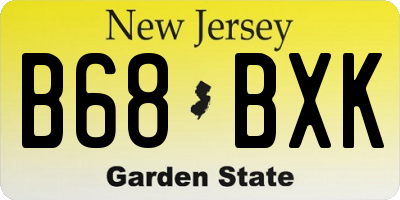 NJ license plate B68BXK