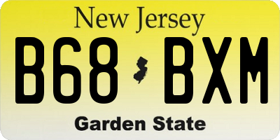 NJ license plate B68BXM