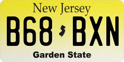 NJ license plate B68BXN