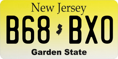 NJ license plate B68BXO