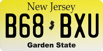 NJ license plate B68BXU