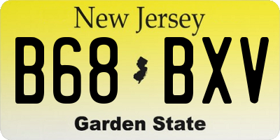 NJ license plate B68BXV