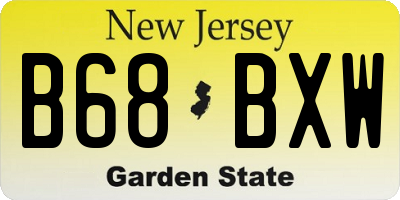 NJ license plate B68BXW