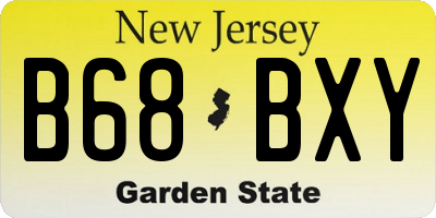 NJ license plate B68BXY