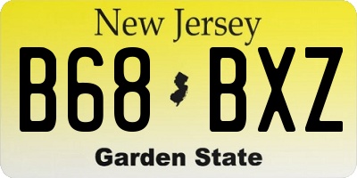 NJ license plate B68BXZ