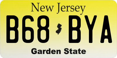 NJ license plate B68BYA