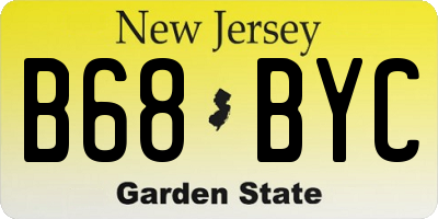 NJ license plate B68BYC