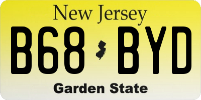 NJ license plate B68BYD