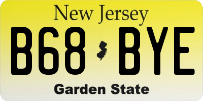 NJ license plate B68BYE