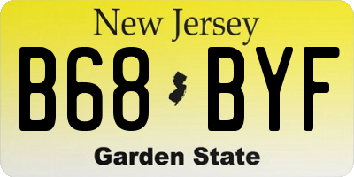NJ license plate B68BYF