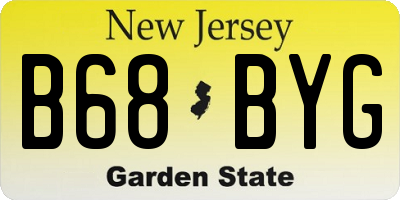 NJ license plate B68BYG