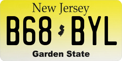 NJ license plate B68BYL