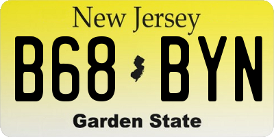 NJ license plate B68BYN