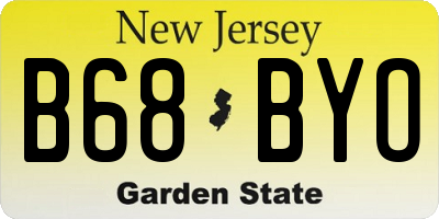NJ license plate B68BYO