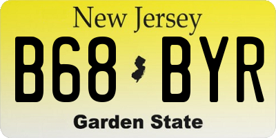 NJ license plate B68BYR