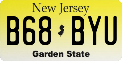 NJ license plate B68BYU