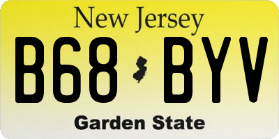 NJ license plate B68BYV