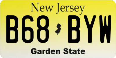 NJ license plate B68BYW