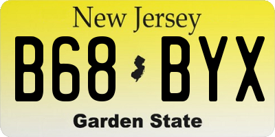 NJ license plate B68BYX