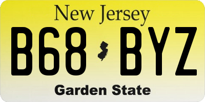 NJ license plate B68BYZ