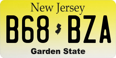 NJ license plate B68BZA