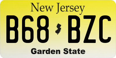 NJ license plate B68BZC