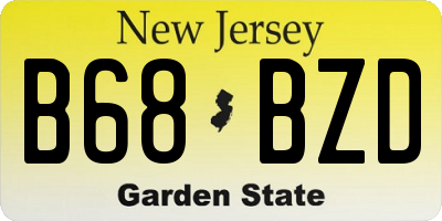 NJ license plate B68BZD