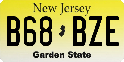 NJ license plate B68BZE