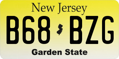 NJ license plate B68BZG
