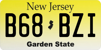 NJ license plate B68BZI