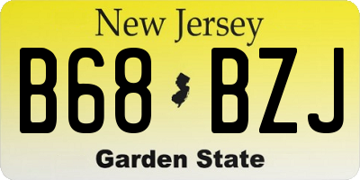 NJ license plate B68BZJ
