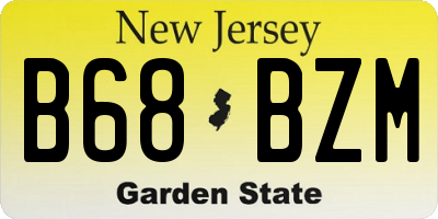 NJ license plate B68BZM