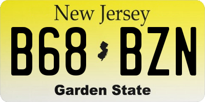 NJ license plate B68BZN