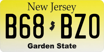 NJ license plate B68BZO
