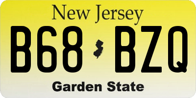 NJ license plate B68BZQ