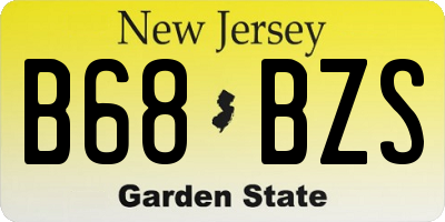 NJ license plate B68BZS