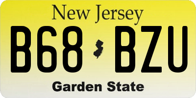 NJ license plate B68BZU