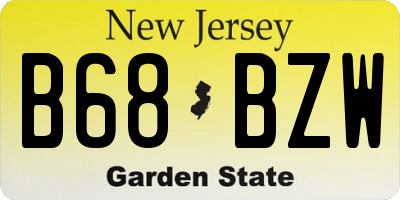 NJ license plate B68BZW