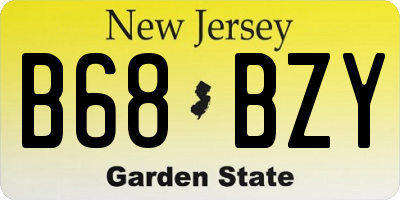 NJ license plate B68BZY