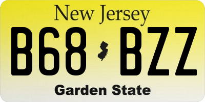 NJ license plate B68BZZ