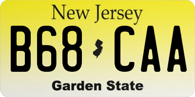 NJ license plate B68CAA