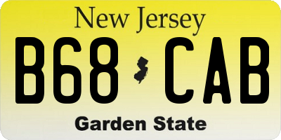 NJ license plate B68CAB