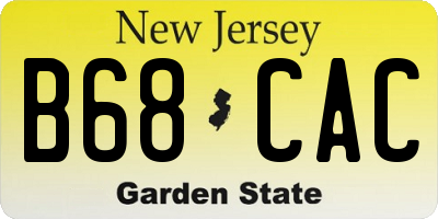 NJ license plate B68CAC