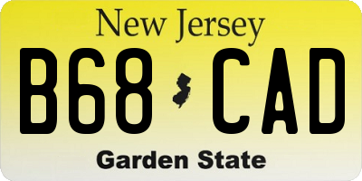 NJ license plate B68CAD