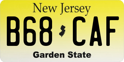 NJ license plate B68CAF