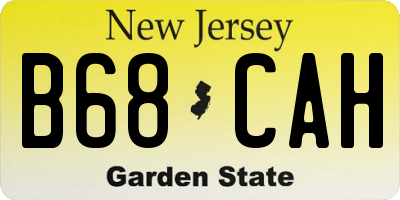 NJ license plate B68CAH